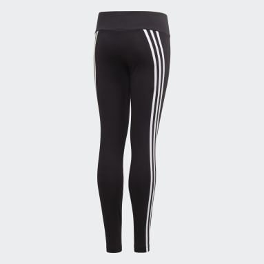 Leggings de Algodão 3-Stripes Preto Raparigas Sportswear