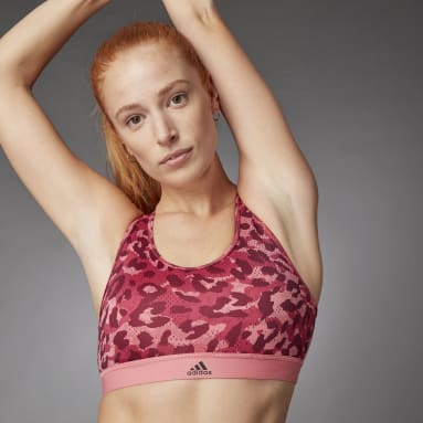 Women Gym & Training Pink Believe This Medium Support Allover Print Bra