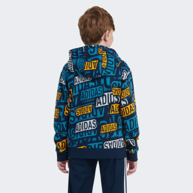 Youth Training Blue AOP BRAND STICKER FLEECE