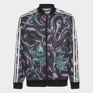 Mädchen Originals Allover Print SST Originals Jacke Schwarz