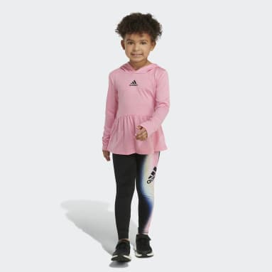 Mélange Hooded Top and Tights Set