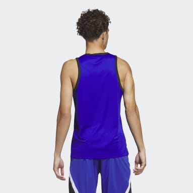 Men's Basketball Blue adidas Legends Basketball 3-Stripes Tank Top
