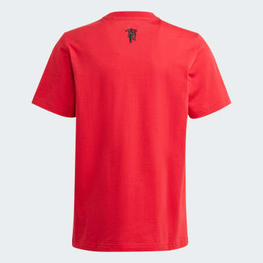 Børn Fodbold Rød Manchester United Essentials Trefoil Kids T-shirt