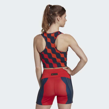 Ženy Cvičení A Trénink oranžová Tílko adidas x Marimekko Train Icons Print