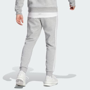 Pantaloni Essentials Fleece 3-Stripes Tapered Cuff Grigio Uomo Sportswear
