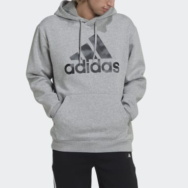 Felpa con cappuccio Essentials Camo Print French Terry Grigio Uomo Sportswear