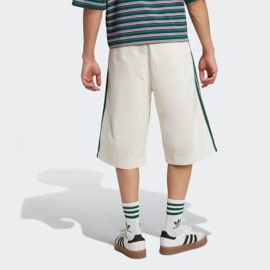 '80s Loose Buttoned 3-Stripes 11-Inch Bermudashorts