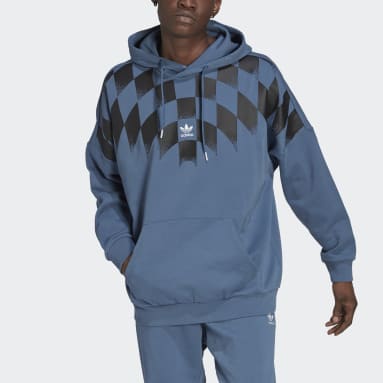 Muži Originals modrá Mikina s kapucňou adidas Rekive Graphic