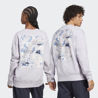 Fitness En Training paars adidas x Parley Sweatshirt (Uniseks)