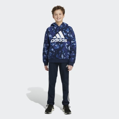 Youth Training Blue Camo Allover Print Pullover Hoodie
