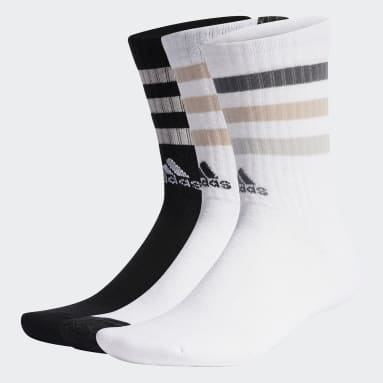 ไลฟ์สไตล์ สีขาว ถุงเท้าความยาวครึ่งแข้งนุ่มสบายแต่งแถบ 3-Stripes สะดุดตา (3 คู่)