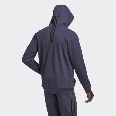 Veste à capuche entièrement zippée AEROREADY Yoga Bleu Hommes Fitness Et Training