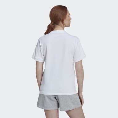 T-shirt with Crest Graphic Bianco Donna Originals