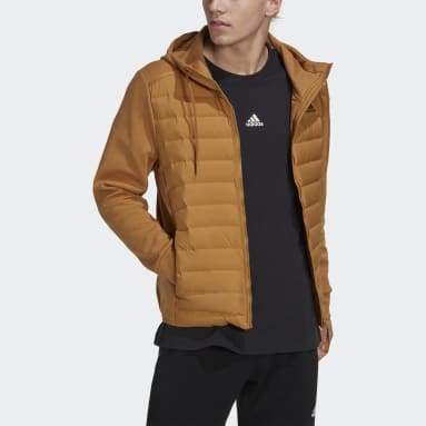 Men Winter Sports Brown Varilite Hybrid Jacket