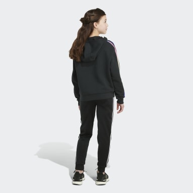 Sweat-shirt à capuche en molleton multicolore 3-Stripes noir Adolescents 8-16 Years Entraînement
