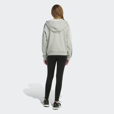Sweat-shirt à capuche en molleton multicolore 3-Stripes gris Adolescents 8-16 Years Entraînement