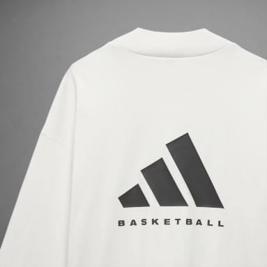 Basketball White adidas Basketball Long Sleeve Tee