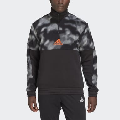 Veste polaire imprimé intégral et zip 1/4 Nature noir Hommes Sportswear