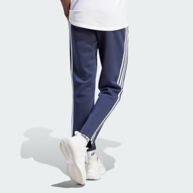 Men Sportswear Blue Essentials 3-Stripes Open Hem Fleece Pants