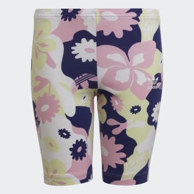 Shorts de Ciclismo Estampado de Flores Blanco Niña Originals