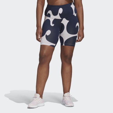 Frauen Sportswear Marimekko Rib Knee-Length kurze Tight – Große Größen Lila