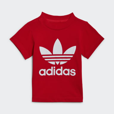 Infants Originals Red Trefoil Shorts Tee Set