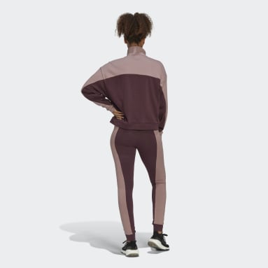 Survêtement demi-zip et tight Rouge Femmes Sportswear