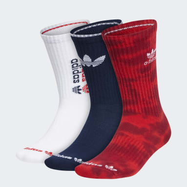 Men's Originals Red Color Wash Crew Socks 3 Pairs