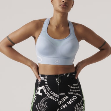 Women adidas_by_stella_mccartney Blue 스텔라 트루페이스 하이 서포트 스포츠 브라