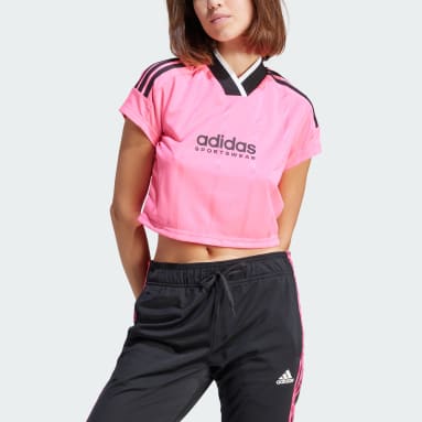 adidas Originals 'summer rave' color block bandeau top in pink