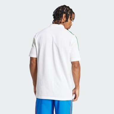 Men Football White Italy DNA 3-Stripes Polo Shirt
