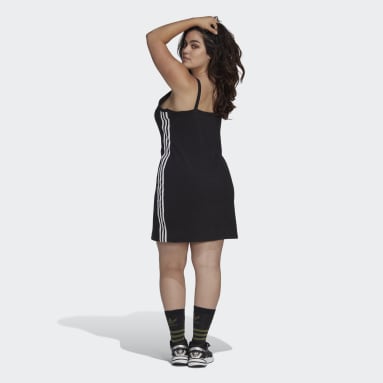 Women Originals Black Adicolor Classics Tight Summer Dress (Plus Size)