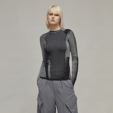 Ženy Y-3 čierna Tričko Y-3 Engineered Knit Long Sleeve Baselayer