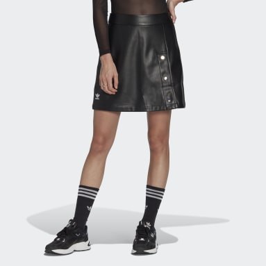 Women Originals Black Centre Stage Faux Leather Skirt