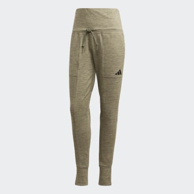 Women Sportswear Green High-Waisted Slim Pants
