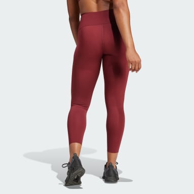 Adidas Womens Crimson Big Logo Sport Athletic Gym Leggings Pants