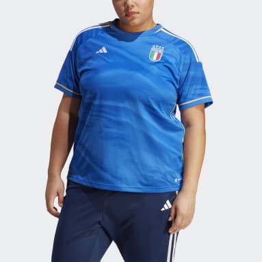 Women Football Blue Italy 23 Home Jersey (Plus Size)
