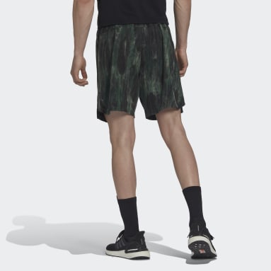 Men Gym & Training Green Workout Spray Dye Shorts