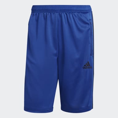 Men's Training Blue adidas Designed 2 Move 3-Stripes Primeblue Shorts