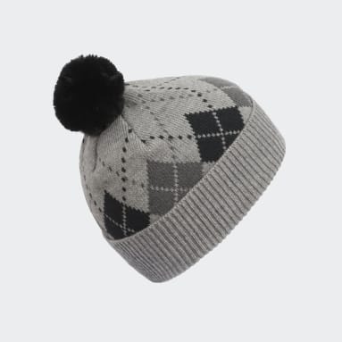 Women Golf Grey Graphic Pompom Beanie