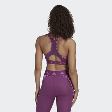 Women Gym & Training Purple Hyperglam Techfit Medium-Support Zebra Bra