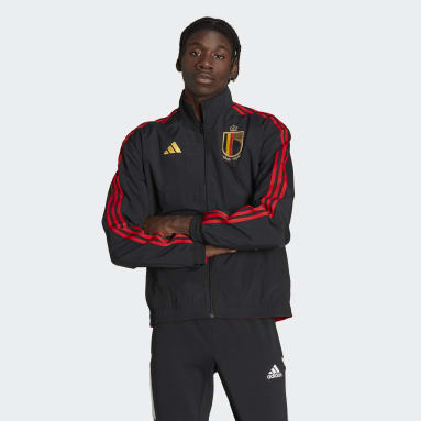 Men Soccer Black Belgium Reversible Anthem Jacket