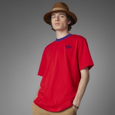 T-shirt adicolor Heritage Now Large Trefoil Rosso Uomo Originals