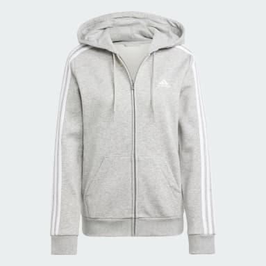 Essentials Fleece 3-Stripes Full-Zip Hettegenser