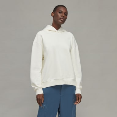Women's Y-3 White Y-3 Organic Cotton Terry Boxy Hoodie