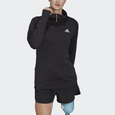Sweat-shirt à capuche manches longues de running X-City Flooce Noir Femmes Running