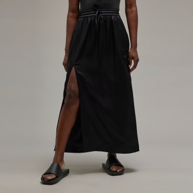 Women Y-3 Black Y-3 Tech Silk Skirt