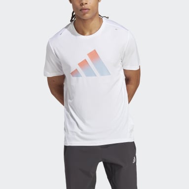 Camiseta Run Icons 3 Bar Logo Blanco Hombre Running