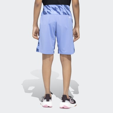 Girls Training Blue GRAPHICS CAMOUFLAGE COLORBLOCK SHORTS