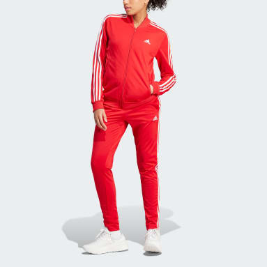 Kvinder Sportswear Rød Essentials 3-Stripes træningssæt